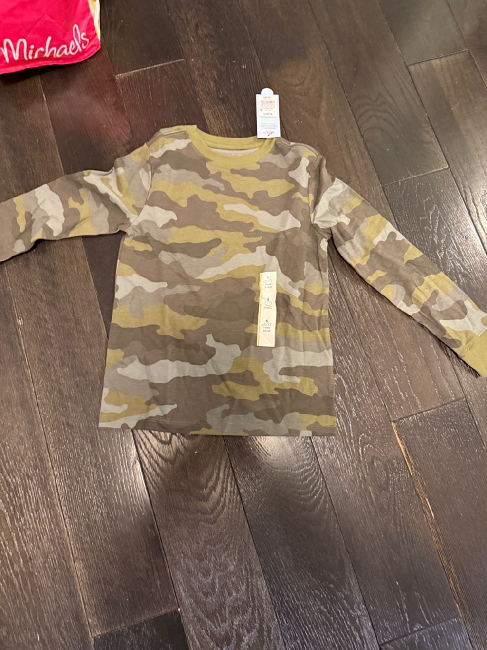 Cat & Jack Boys' Long Sleeve Camo Tee in Green and Brown
